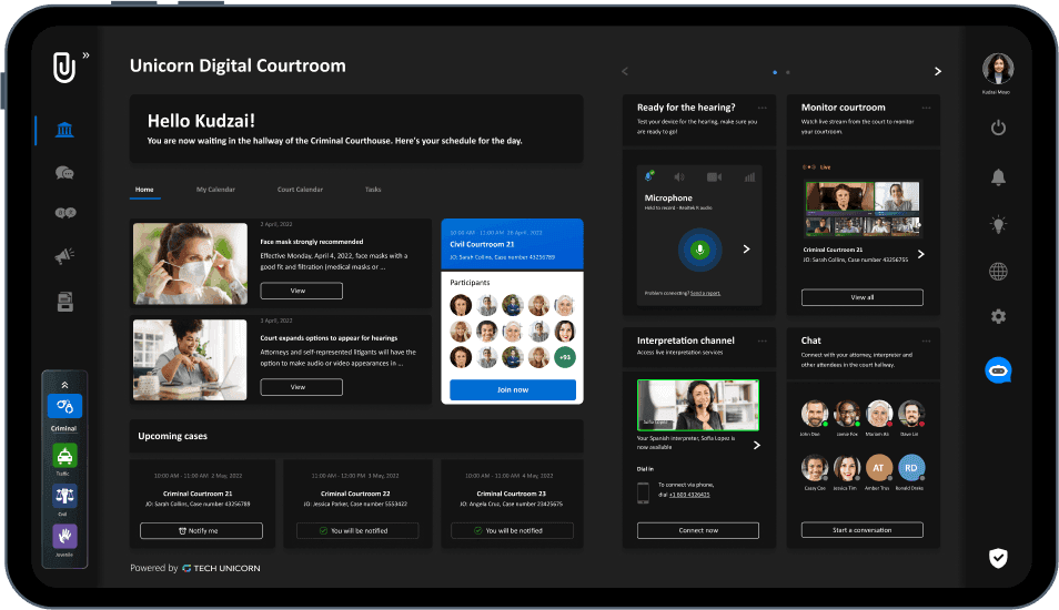 APPEAR REMOTELY FROM WHEREVER, WHENEVER WITH UNICORN DIGITAL COURTROOM